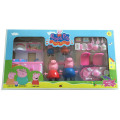 Cartoon populaire de jouets de famille de porc rose pour les enfants